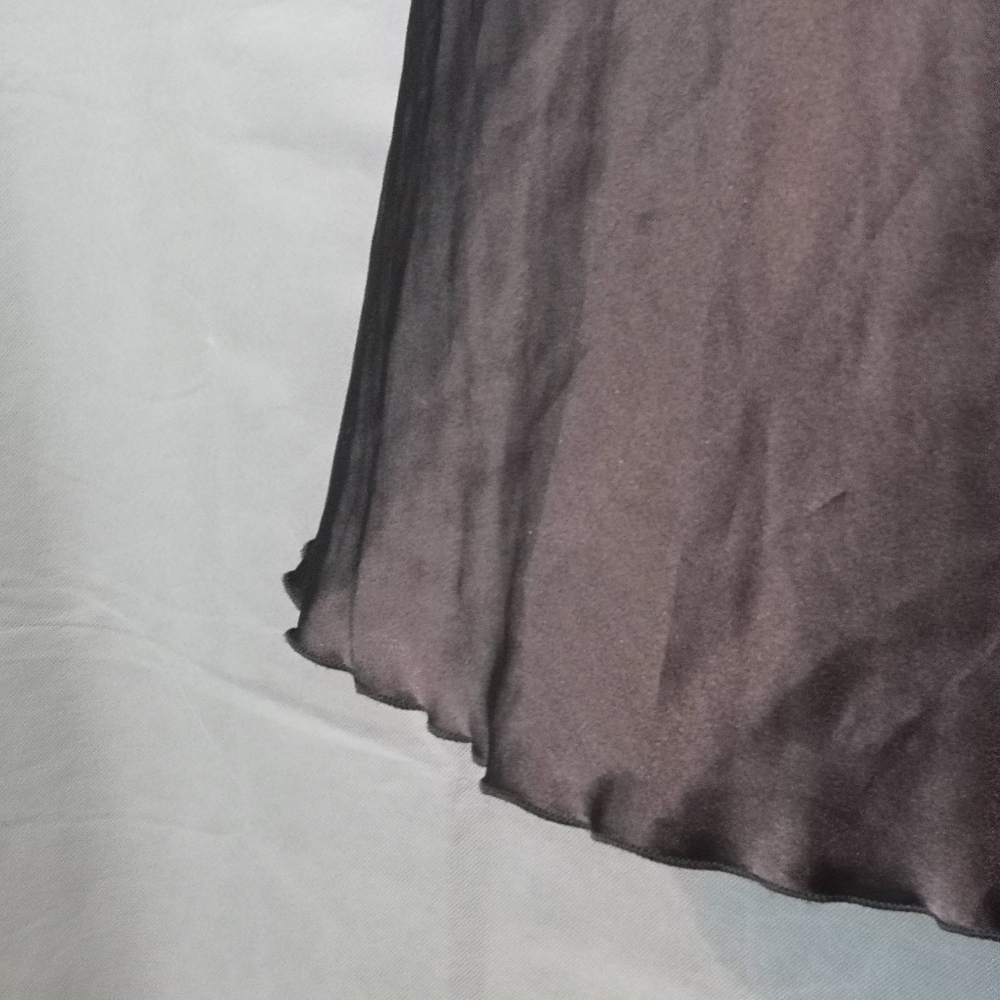 Vintage | Black Slip Satin Cowl Neck Spaghetti Strap Midi Dress - Picture 7 of 12